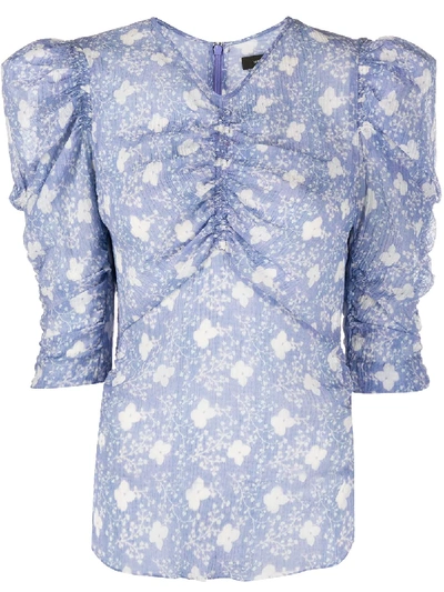 Isabel Marant Ruched Detail Blouse In Blue