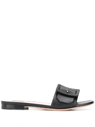 Bally Buckle-strap Slides In Black