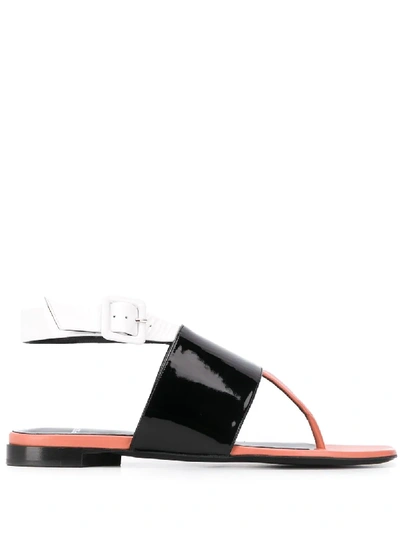 Pierre Hardy Linea Colour-block Flat Sandals In Black