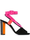 PIERRE HARDY COLOUR BLOCK HEELED SANDALS