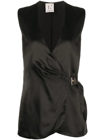L'autre Chose V-neck Wrap Waistcoat In Black