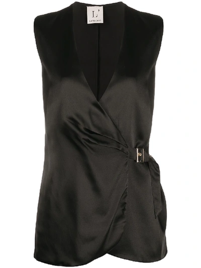 L'autre Chose V-neck Wrap Vest In Black