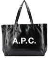 APC LOGO-PRINT HIGH-SHINE TOTE BAG