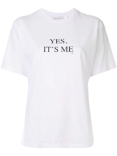 Victoria Victoria Beckham Slogan Detail T-shirt In White
