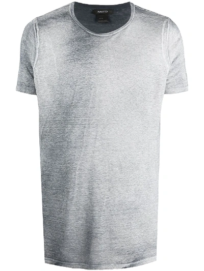 Avant Toi Faded Effect Longline T-shirt In Blue