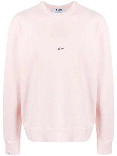 Msgm Logo-print Relaxed-fit Sweatshirt In Pink