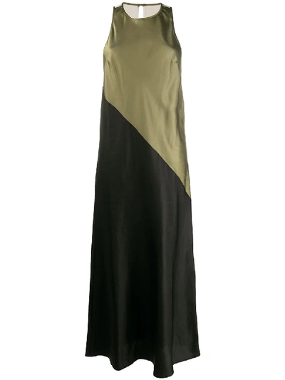 8pm Sleeveless Two-tone Maxi Dress In Green