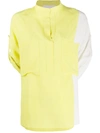 8PM TWO-TONE COLLARLESS BLOUSE