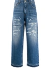 PINKO HIGH-WAISTED CROPPED JEANS