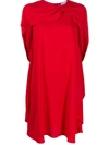 RED VALENTINO CAPE-STYLE DRAPED DRESS