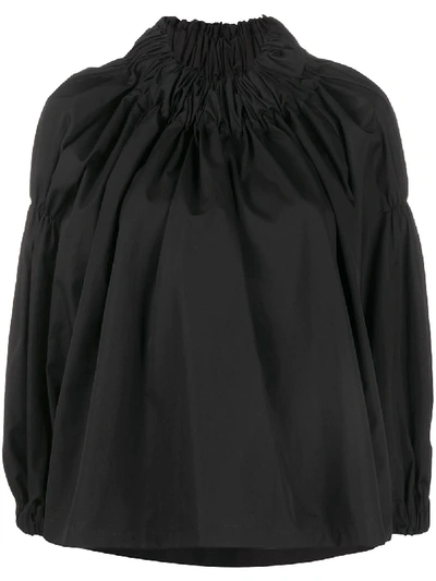 Comme Des Garçons Comme Des Garçons Gathered-neck Blouse In Black