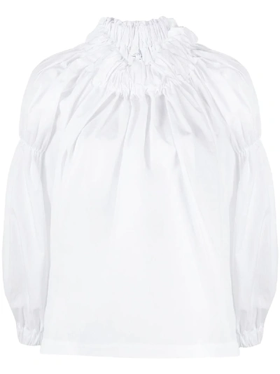 Comme Des Garçons Comme Des Garçons Gathered-detail Blouse In White