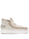 Mou Eskimo Sequined Sneaker-boots In Neutrals