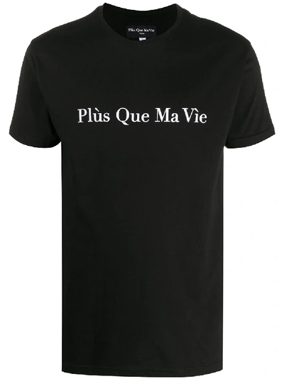 Plùs Que Ma Vìe Logo Print Crewneck T-shirt In Black
