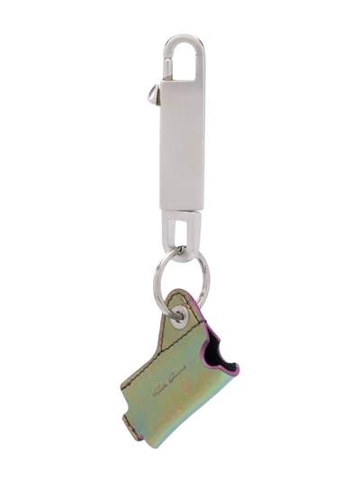 Rick Owens Iridescent Pouch Keyring In Pink