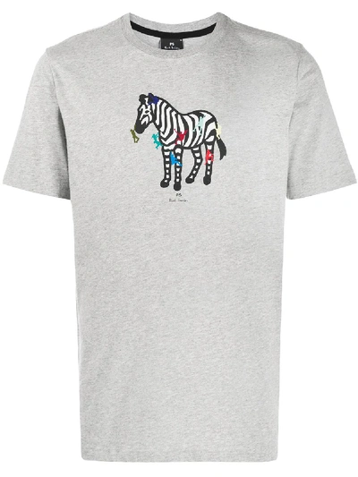 PS BY PAUL SMITH ZEBRA PRINT ORGANIC COTTON T-SHIRT 