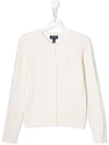 Polo Ralph Lauren Cable Knit Cotton Cardigan In White