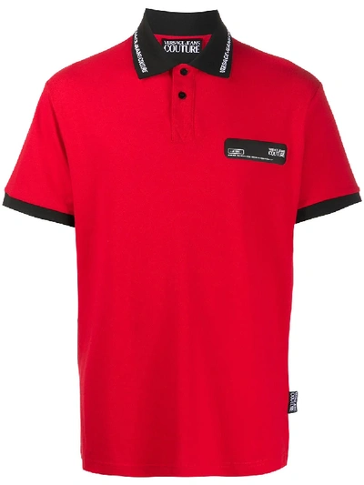 Versace Jeans Couture Logo Polo Shirt In Red