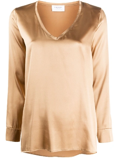 Snobby Sheep V-neck Blouse In Gold