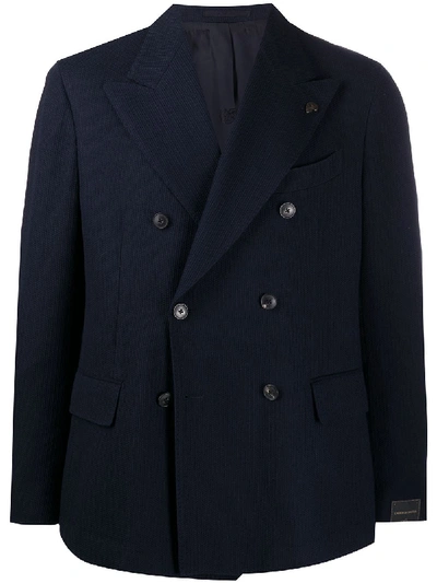 Gabriele Pasini Double-breasted Fitted Blazer In Blue