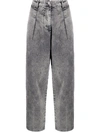 8pm High-waisted Stonewashed Jeans In Grey