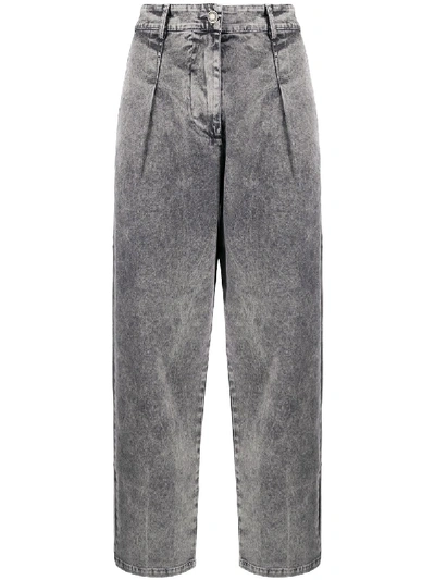 8pm High-waisted Stonewashed Jeans In Grey