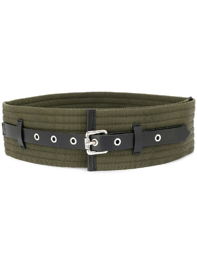 Pinko Ribbed Wide Belt In Green
