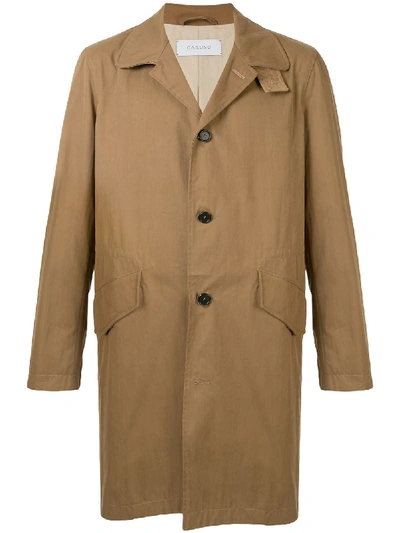 Caruso Single Breasted Coat In Brown
