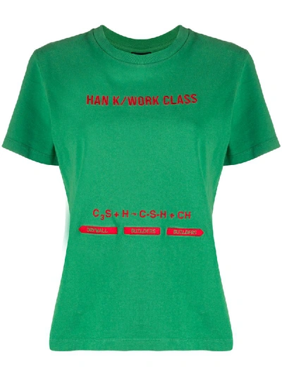 Han Kjobenhavn Logo Embroidered T-shirt In Green