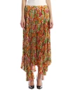Plan C Floral Plissè Skirt In Multicolor