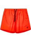 Marcelo Burlon County Of Milan Marcelo Burlon Red/black Cross Logo Swim Shorts In Orange