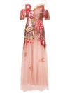 TEMPERLEY LONDON FLORAL-EMBROIDERED SEQUIN TULLE GOWN