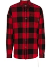 Mastermind Japan Skull Check Cotton Shirt In Red