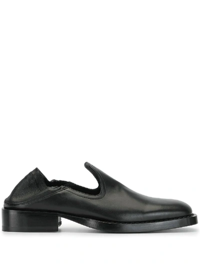 Ann Demeulemeester Square Toe Loafers In Black
