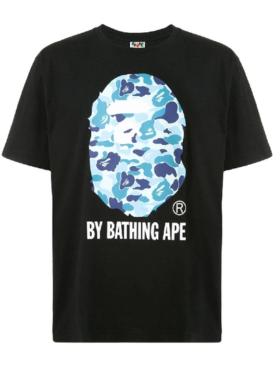 Bape Camouflage Print T-shirt In Black