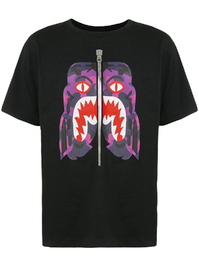 Bape Monster Print T-shirt In Black