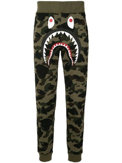 Bape Camouflage Print Track Trousers In Green