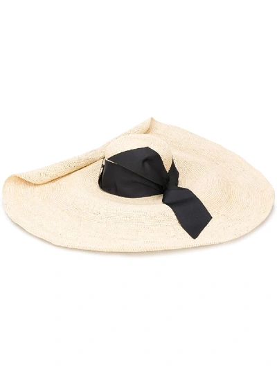 Sensi Studio Lady Ibiza Large-brim Beach Hat In Natural Black
