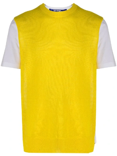 Junya Watanabe Colour-block T-shirt In Yellow