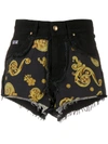 VERSACE JEANS COUTURE BAROQUE PRINT SHORTS,15245334