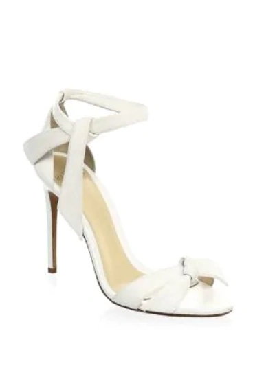 Alexandre Birman Clarita Bow Leather Sandals In White