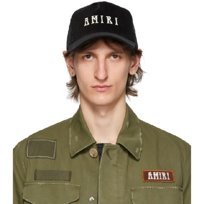 Amiri 黑色 Trucker 徽标棒球帽 In Black