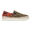 R13 MULTICOLOR LEOPARD FLAMING HEADS SNEAKERS