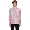 AMIRI AMIRI PURPLE FLANNEL BANDANA RECONSTRUCTED SHIRT