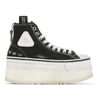 R13 BLACK PLATFORM HIGH-TOP SNEAKERS