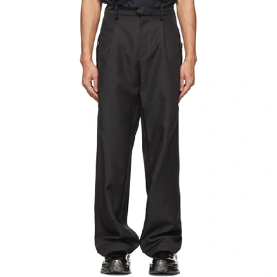 Kiko Kostadinov Black And Navy Aristides Wide Trousers In 101