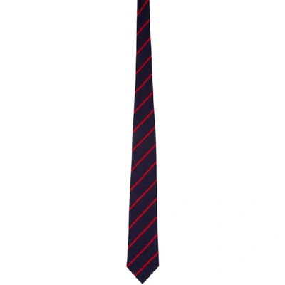 Ralph Lauren Men's Striped Silk Tie In Navy