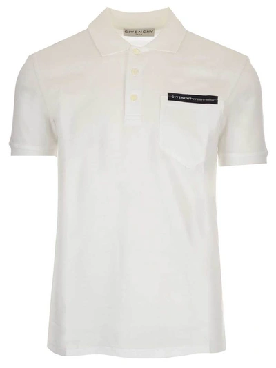 Givenchy Kids' Contrast Appliqué Detail Polo Shirt In White