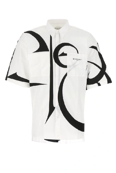 Givenchy White & Black Oversized Calligraphic Shirt