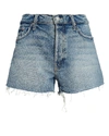 Mother The Dutchie High-rise Fray Destructed Denim Shorts